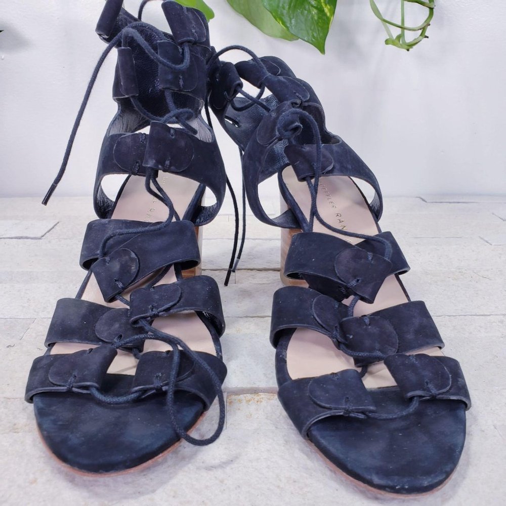 LOEFFLER RANDALL Hanna Gladiator Sandal Black Caged Block Heel 6 - Picture 7 of 13